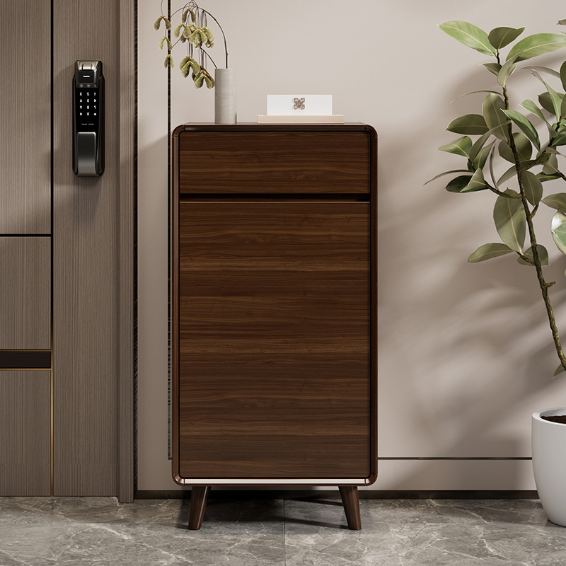 Shoe Cabinet for Home Entrance, Integrated Wall-Mounted Storage, New Model for Rental Apartments, Indoor Entryway Solid Wood Storage Cabinet