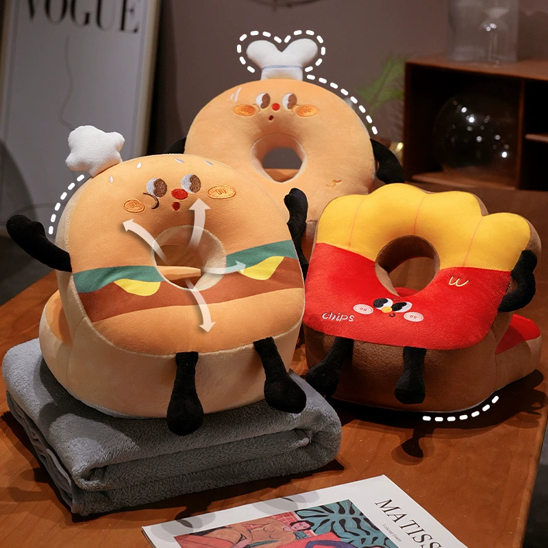 Забавная и милая подушка для сна в виде гамбургера для учащихся начальной школы, подушка для сна в офисе, подушка на столе, подушка для сна