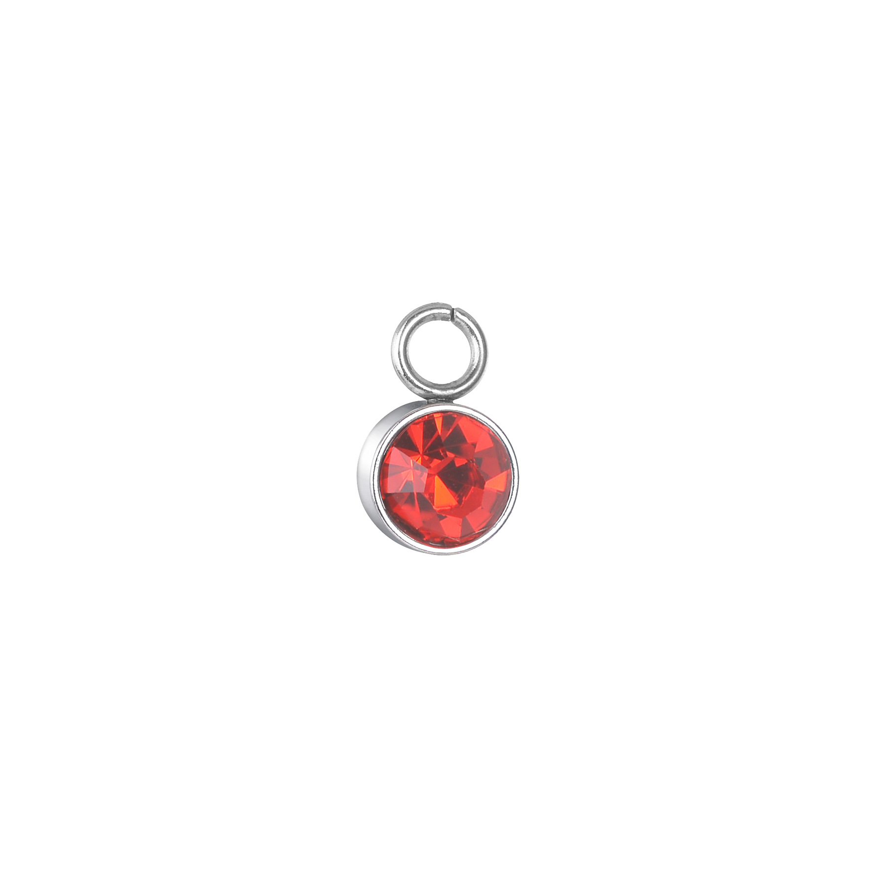 3g Weight Pendant Jewelry Making Type Diameter 6 mm Jewelry Making Size Birthstone Inlay Material 1 Piece Quantity 201 Stainless Steel Material Round Pattern Simple Style, IG Style Style Plating, Inlay Craft 1 Piece Diameter 6 Mm 304 Stainless Steel Birthstone Round Pendant 10