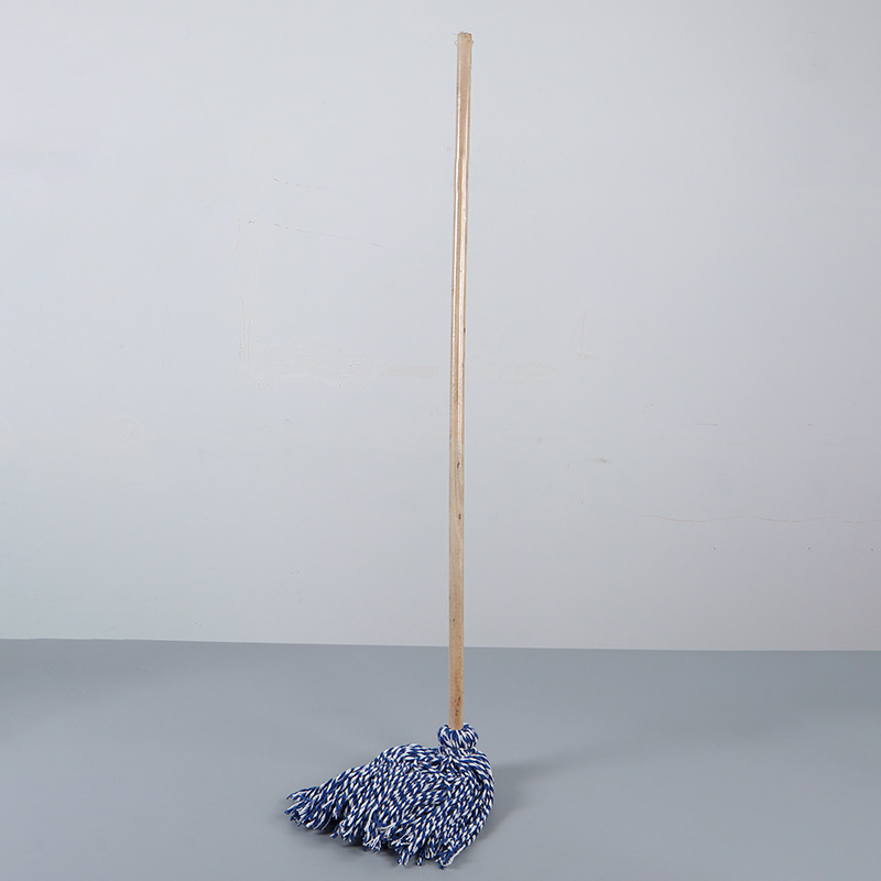 파란색과 흰색 둥근 머리 구식 걸레