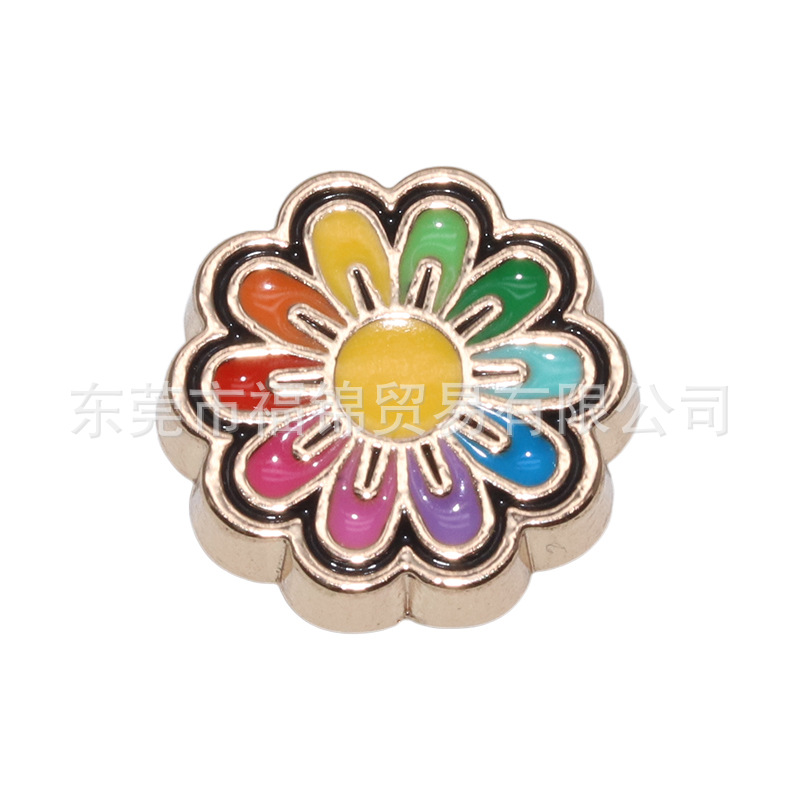 Nuevos accesorios de zapatos de hormigón, botones de zapatos de fruta metálica, accesorios de zapatos de flores del centro comercial