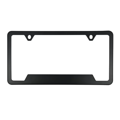 Steel Carbon Fiber License Plate Frame: License plate holder/license plate holder - xc-w070-steel-spray-black-two-holes