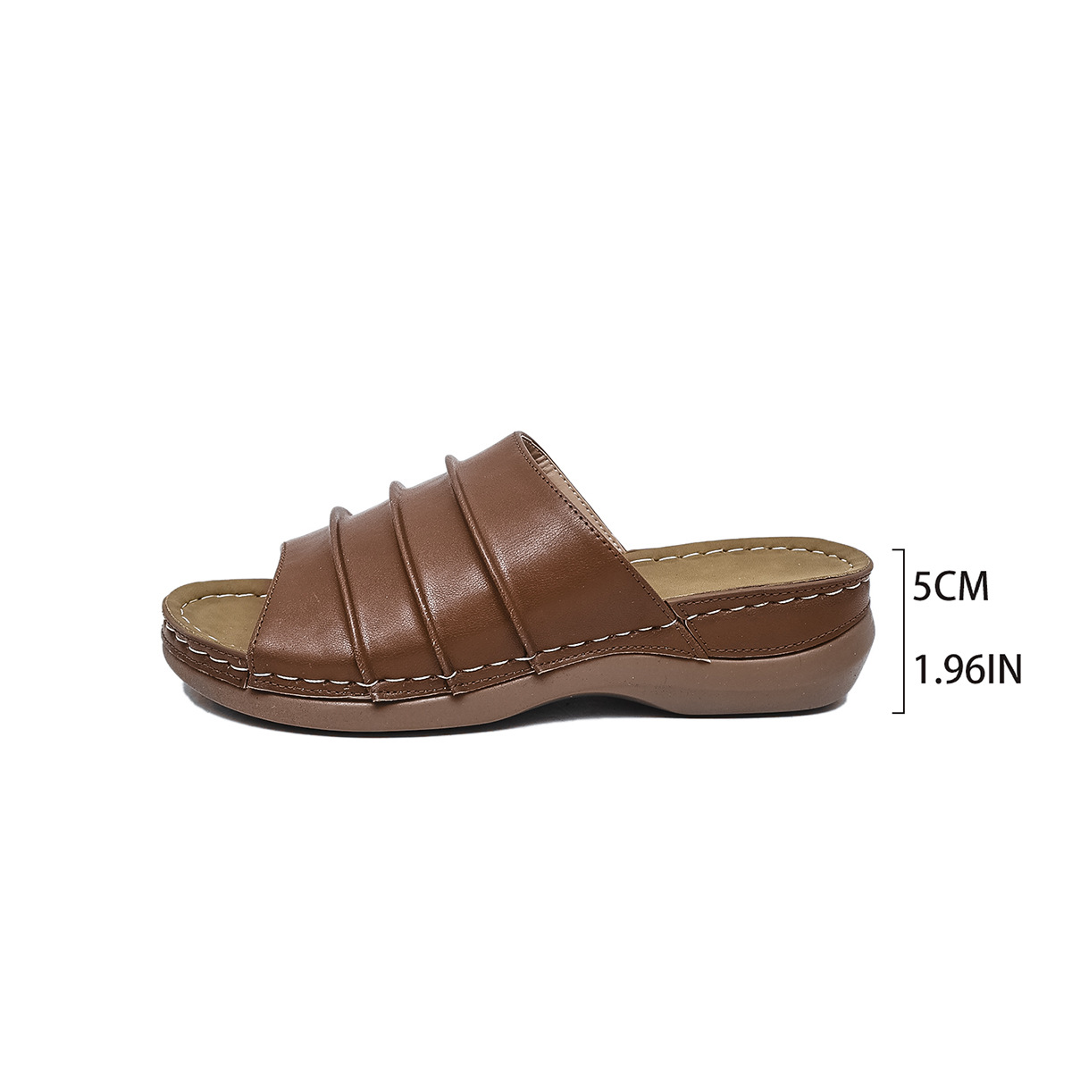 Women's Plus Size Platform Wedge Sandals Summer Pleated Beach European And American Style Size 43_vogvips.com