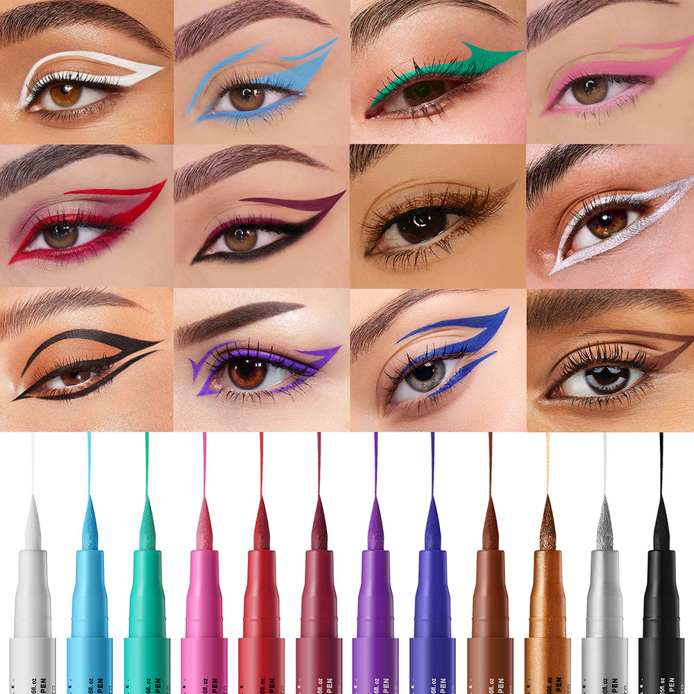 Langmanni Liquid Twelve Color Eyeliner Single Matte Anti-Smudge Eyeliner