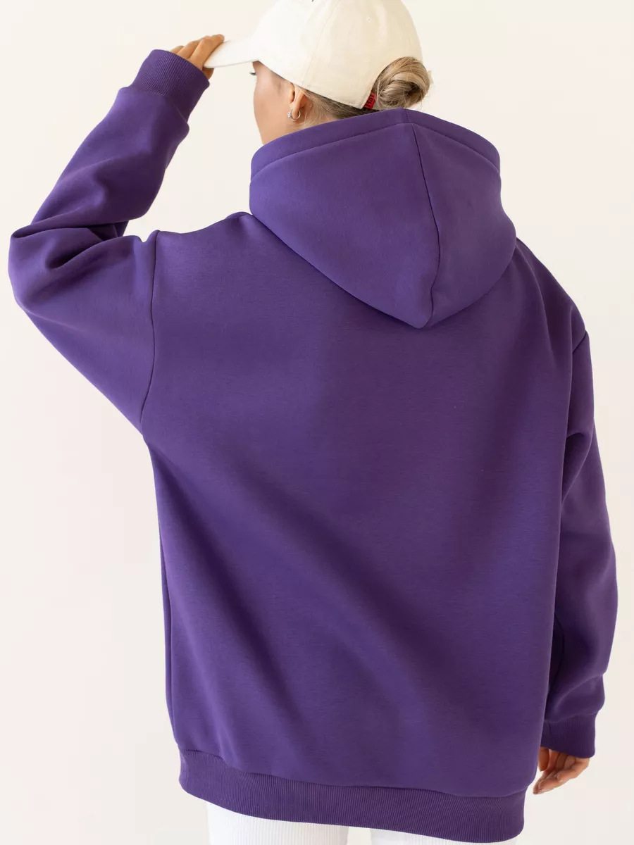 Women's Oversized Hooded Sweatshirt With Pockets And Long Sleeves_voghion.com