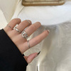 Set, ring, adjustable brand chain, Korean style, simple and elegant design, internet celebrity, on index finger