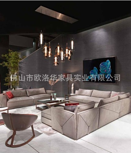 Italian light luxury fabric sofa, minimalist modern living room small apartment sponge combination Nordic popular technology fabric sofa