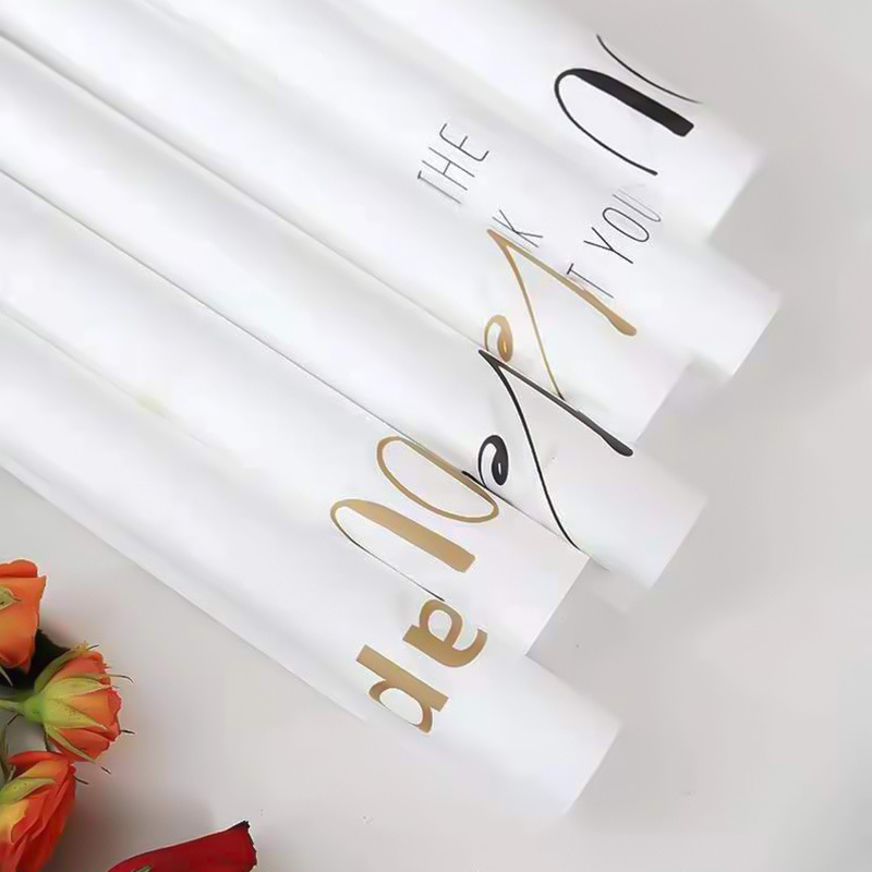 花店用品双面哑膜丝耐斯鲜花包装纸小花束包花纸珠光纸黑色金色