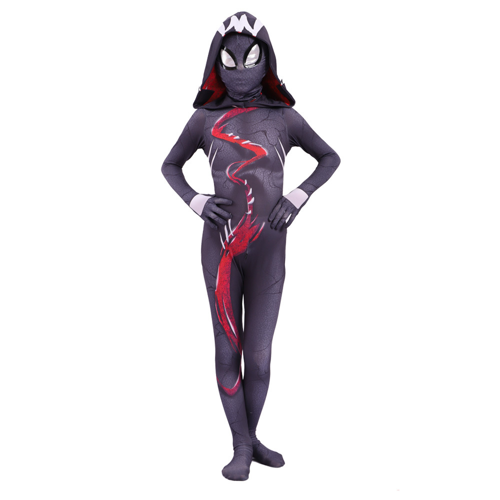 Parallel Gwen Spider Black Spider Series 3D Children cosplay Tight Cloak