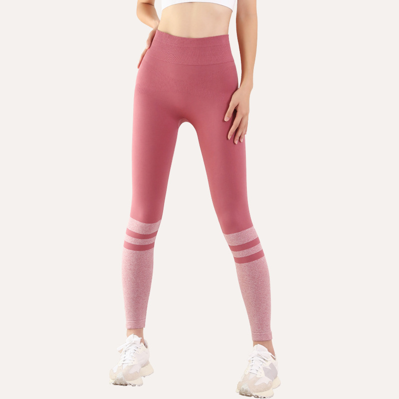 Women's Seamless Yoga Pants High-Waisted Tummy Control Elastic Leggings Peach Workout Running Quick-Drying Fitness Trousers