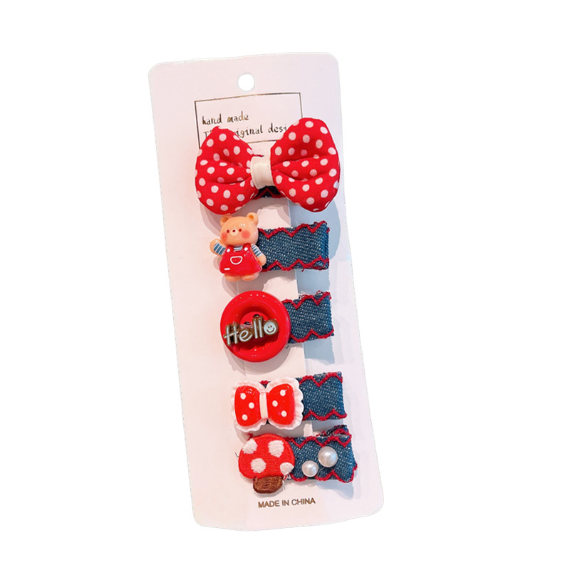 Clip de cabello de arco para bebé no daña cabello jeans perlas para bebés BB clip de cabello para niños laterales para niñas