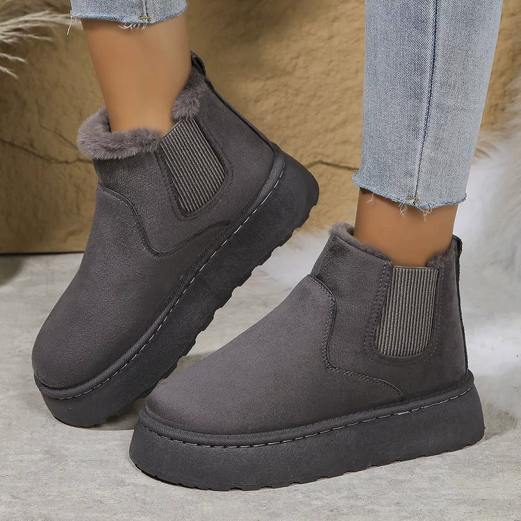 Keep warm ankle boots, city style, elastic side band, plus sizes 36–43