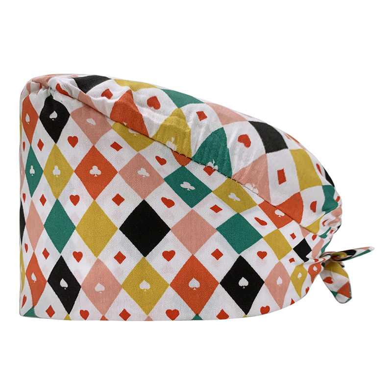 Gorro de Enfermera Coreano Fresco y Lindo, 100% Algodón, Gorro de Médico, Dentista, Estética y Salón de Belleza con Estampado Lindo.