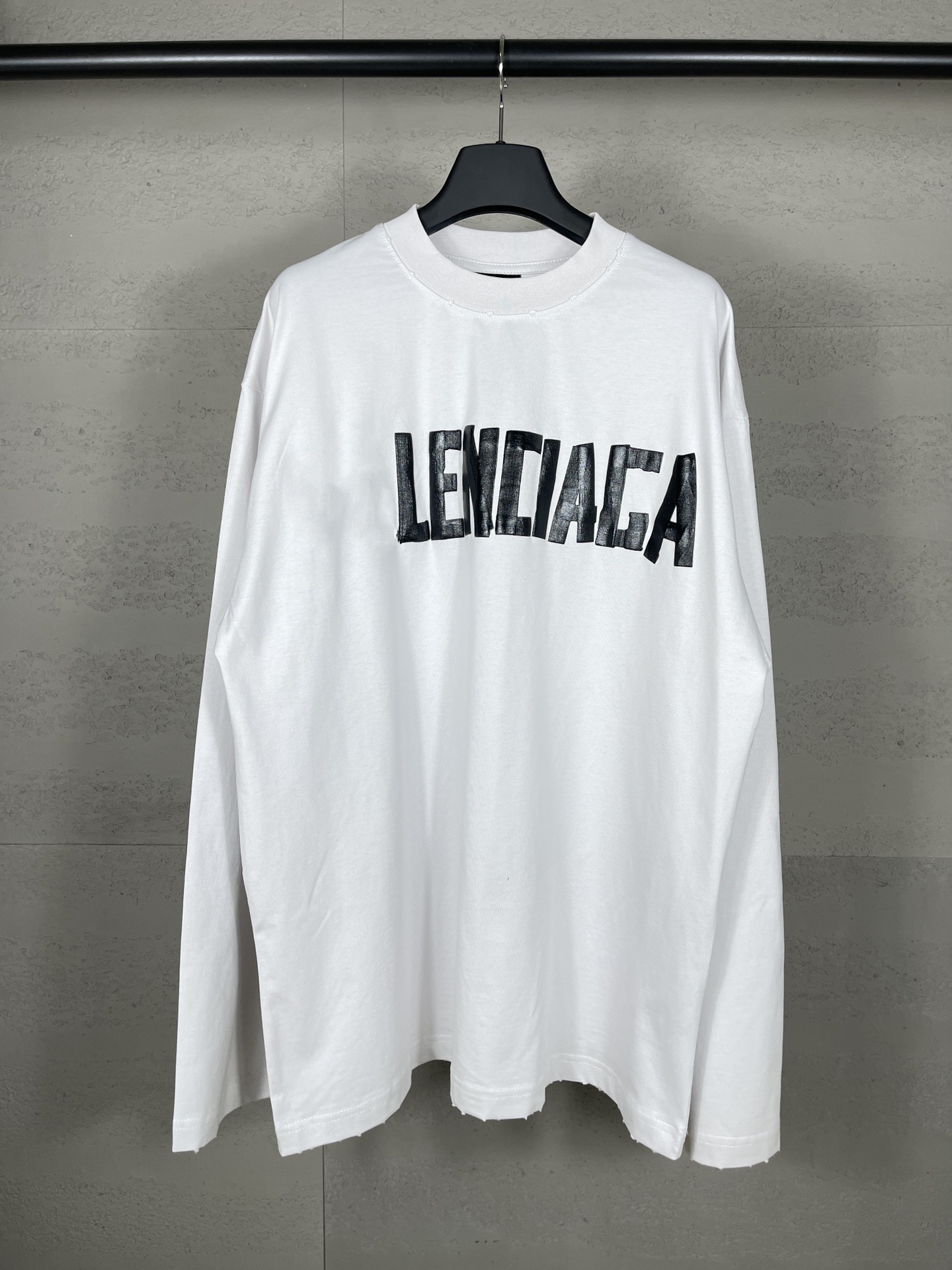 Paris High Edition 24ss Classic B Home Tape Printing Lavado y desgastado Camiseta de manga larga