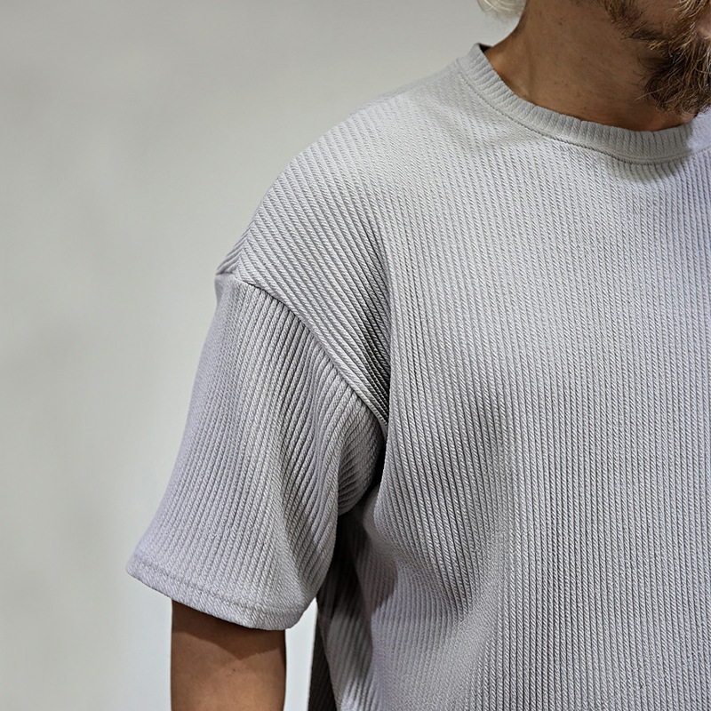 Men's Summer Vertical Stripe Lounge Set, Breathable Short Sleeve Shirt And Shorts Outfit For Vacation & Casual Wear_viptrois.com