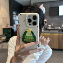 刺绣圣诞树带标签适用OPPORENO14PRO手机壳Reno13/FINDX9/A97新款