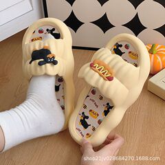 踩屎感拖鞋女夏外穿卡通热狗网红情侣软底居家防滑室内凉拖鞋假日