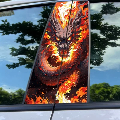 decorative sticker car window B pillar — Body sticker - dragon-3-1-pair-of-main-and-co-pilot