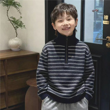 韩国绒男童毛衣2025新款软糯加厚保暖针织衫中大童高领