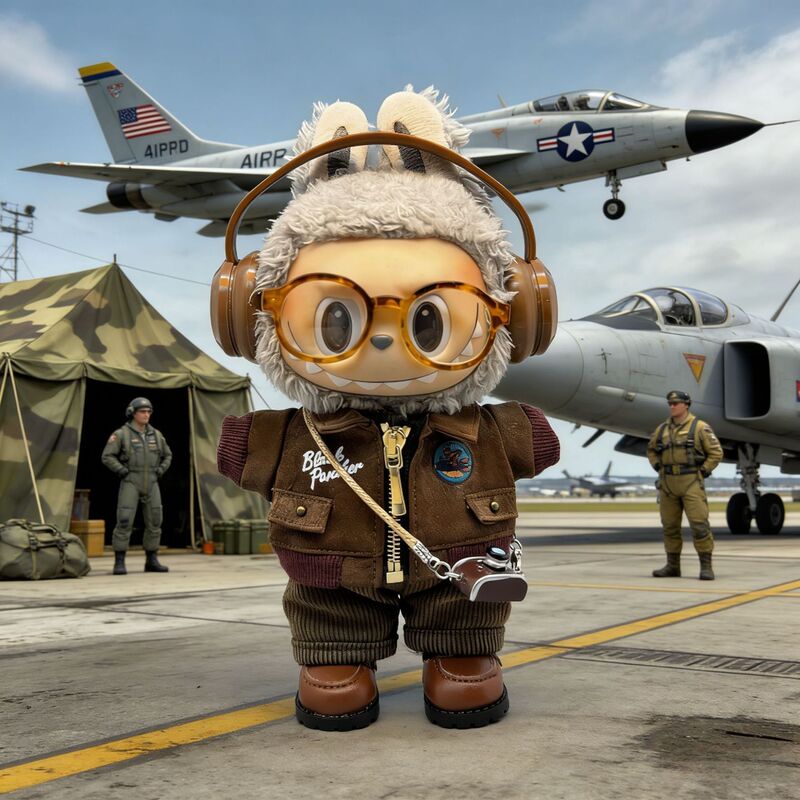 Labubu Doll Clothes First, Second, and Third Generation Labubu Clothing Retro Jacket Set Front High-Energy 3.0 Vinyl Doll