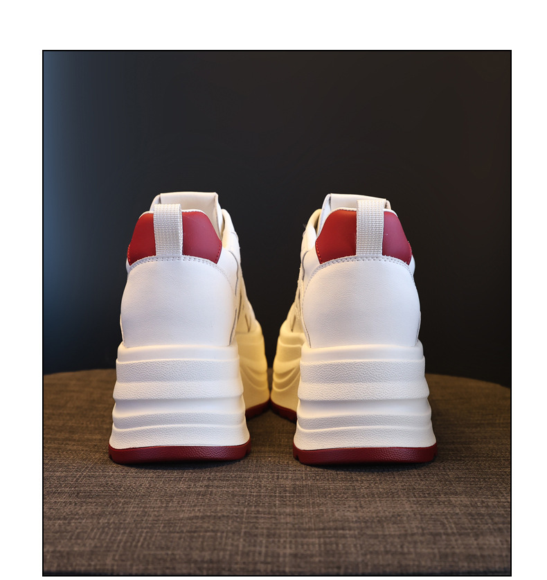 Giày sneaker nữ đế dày tăng chiều cao, phối màu trắng basic, đế bánh mì êm ái — màu sắc chi tiết 20