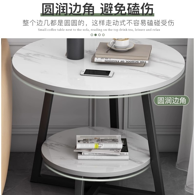 Mesa de café Luz de lujo nórdico combinación moderna simple pequeña mesa de café pequeña mesa redonda simple sala de estar casa pequeño sofá mesa lateral