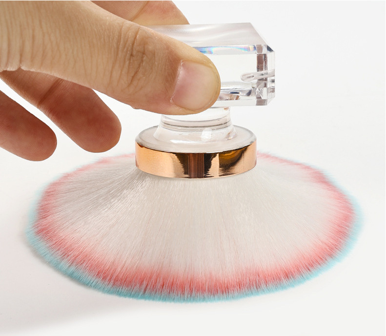 Polvo de uñas cepillo de polvo Nueva Rosa cepillo suelto solo polvo suelto rubor cepillo de limpieza de recorte de polvo al por mayor