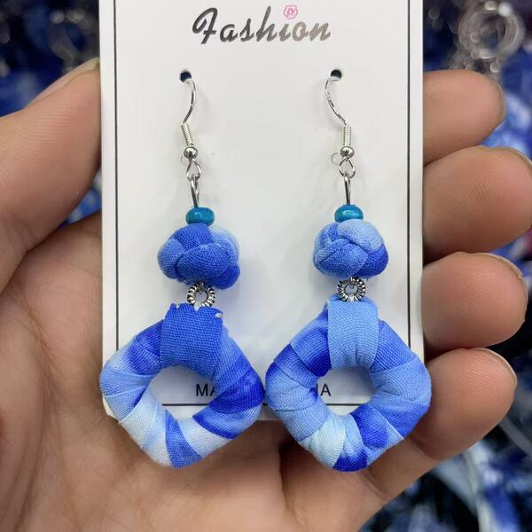 ethnic woven earrings from Yunnan province handmade