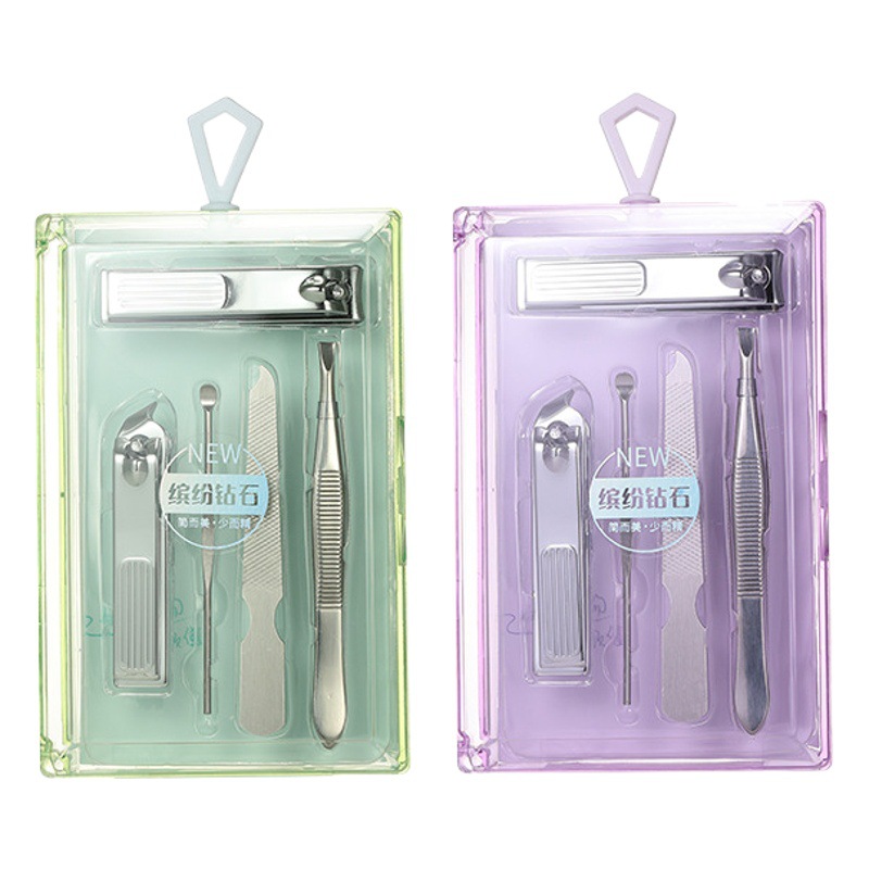 Lmltop 5-piezas conjunto de acero inoxidable cortaúñas oído excavación ceja clip uñas herramientas traje sy553