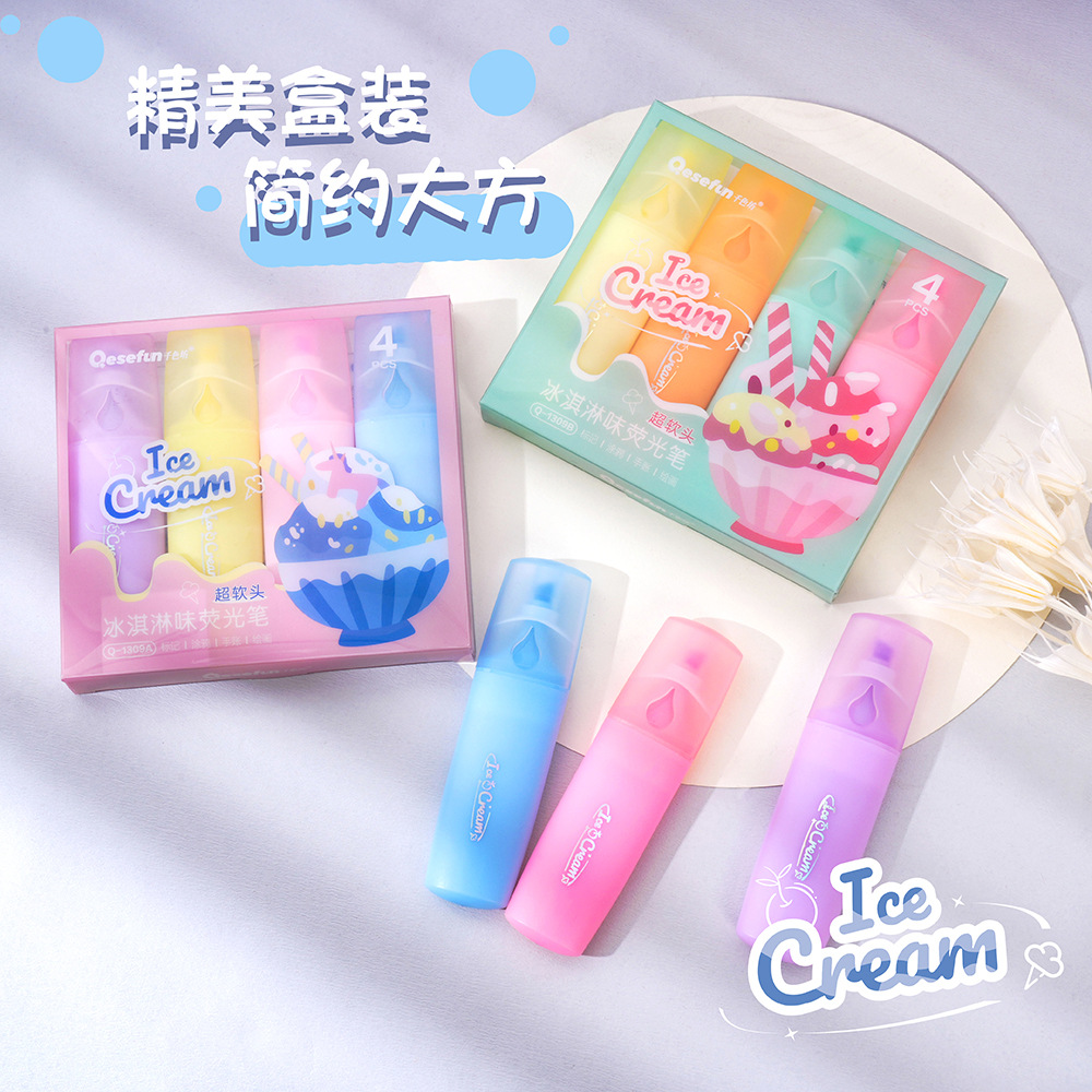 Nuevo conjunto de marcadores de perfume de estudiantes en caja de bolígrafo de color de alto valor de cara marcador de puntos clave