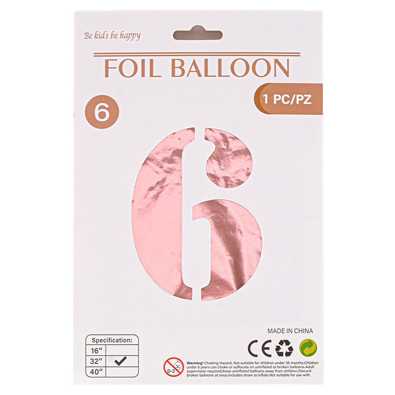 32 pulgadas Tarjeta de papel digital OPP globo de embalaje independiente fiesta de cumpleaños ambiente decorativo globo