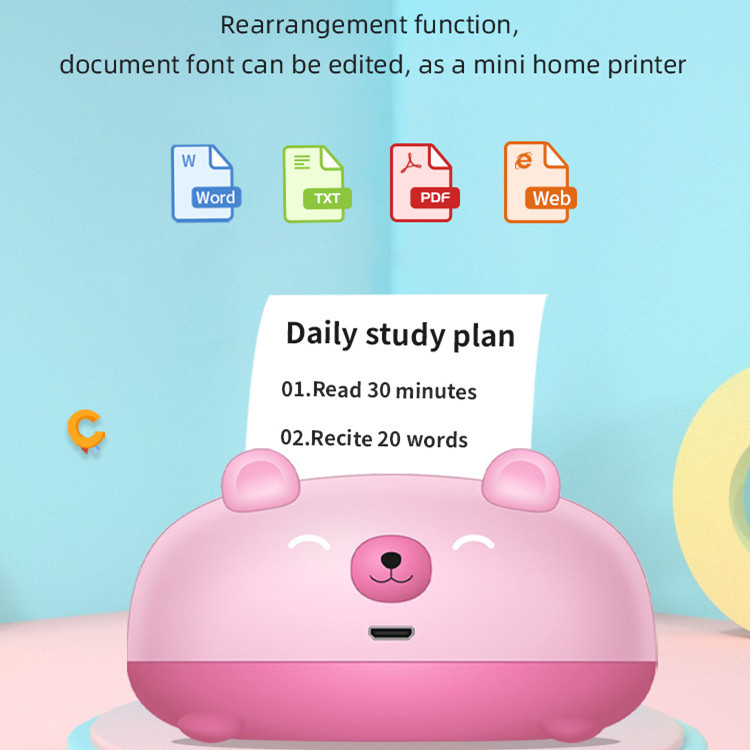跨境热敏错题打印机 学生迷你打印机智能语音蓝牙打印 口袋打印机|ru