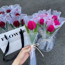 DIY扭扭棒郁金香成品批发摆摊花束礼物教师节送女友闺蜜仿真花