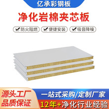 机制50mm墙体保温岩棉净化板 厂房车间隔断复合隔墙彩钢夹芯板
