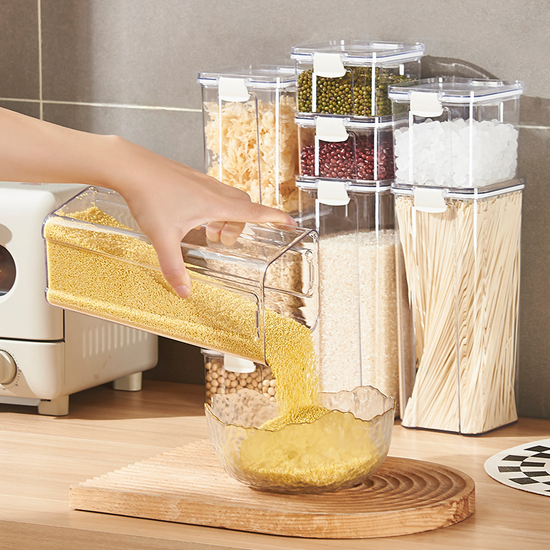 Venta directa de fábrica de toda la pieza de grano hermético tarro sellado plástico PET tarro sellado transparente hebilla tarro sellado con tapa