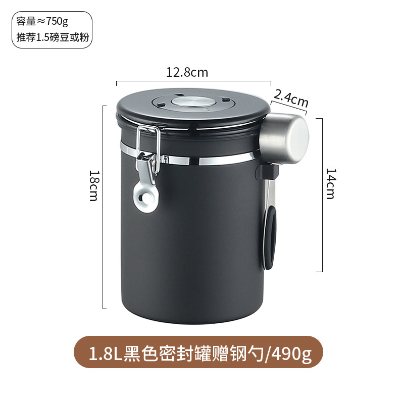 Frasco de almacenamiento de acero inoxidable 304 para granos de café sellado tarro de leche de té fresco para frutas secas y jarra de almacenamiento de granos