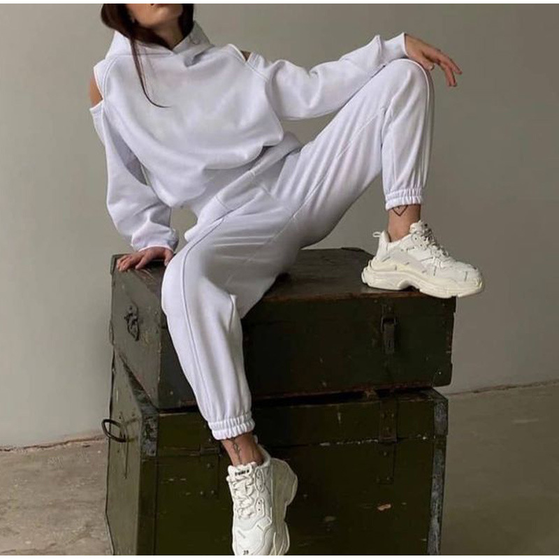 Versatile Women's Fleece-lined Long-sleeve Shorts Set For Spring_voghion.com