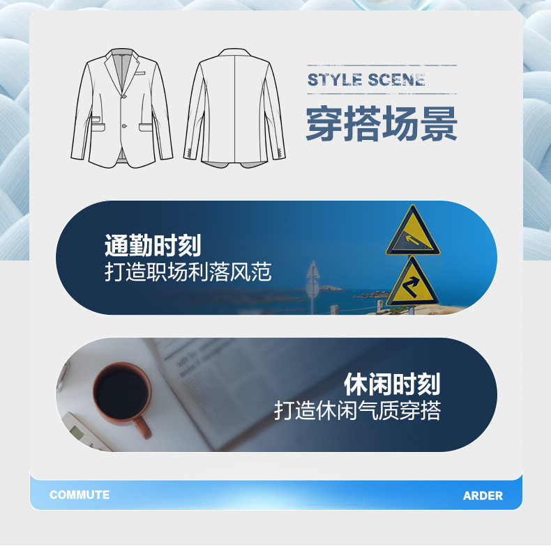 Áo vest nam công sở co giãn không cần ủi dáng ôm, tay dài, mùa xuân thu — Màu đen, Trắng be, Xanh hải quân chi tiết 9