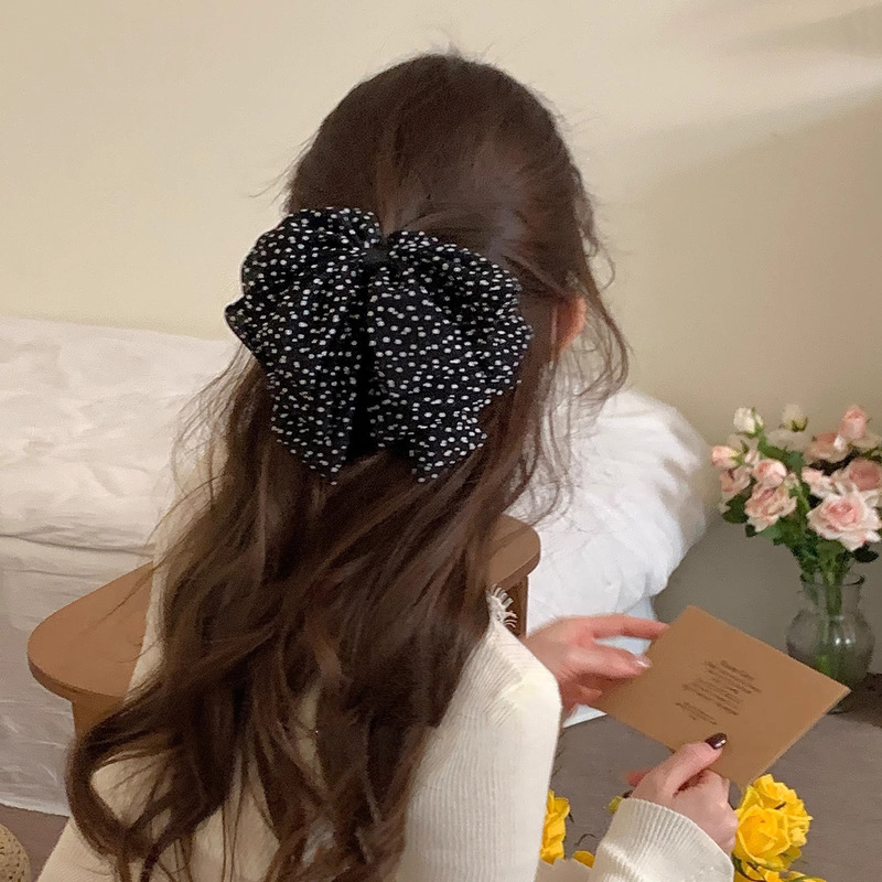 フレンチライトラグジュアリーリボンヘアピン2025後頭部かわいいクリップクリスタルペンダントハーフタイヘアピンヘッドドレス|undefined