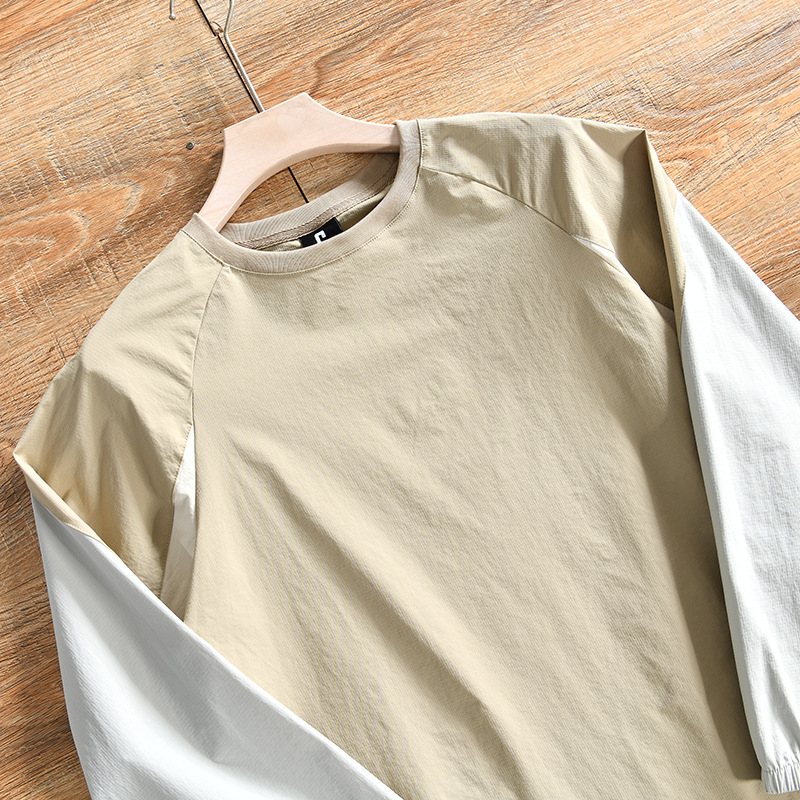 Men's Clothing mountain casual autumn new men's outdoor sports high end color matching quick drying stretch long sleeved T shirt_voghion.com