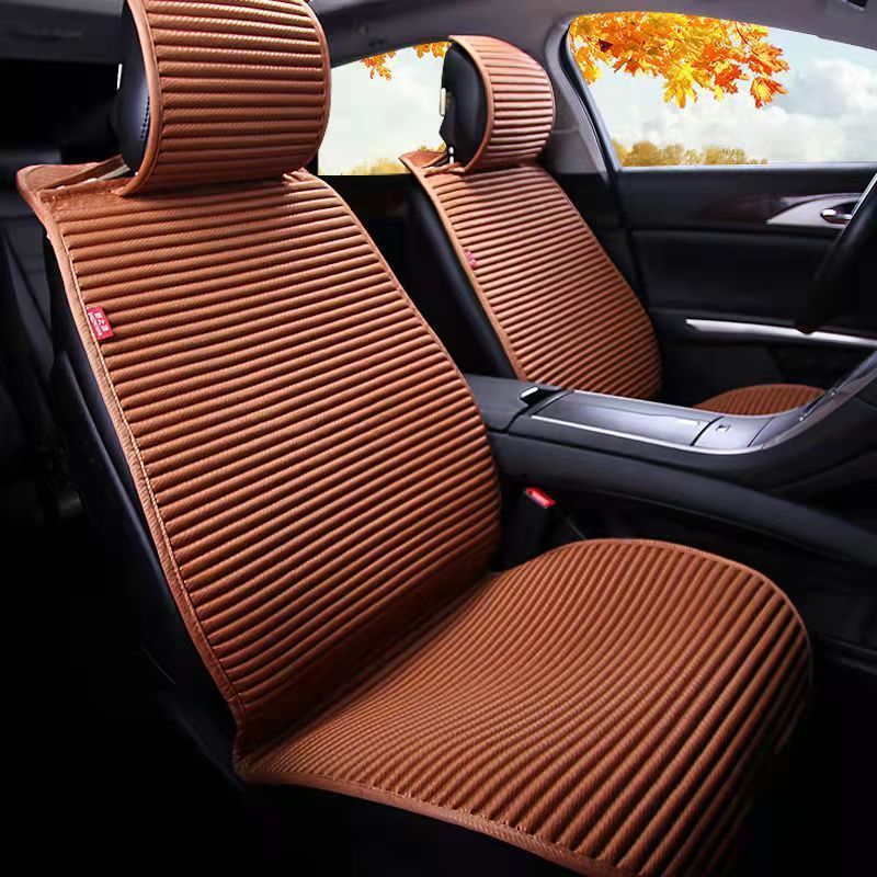四季通用自動車シートカバー氷糸シートクッション冬滑り止め半包クッション全包養生そば殻シートカバー|undefined