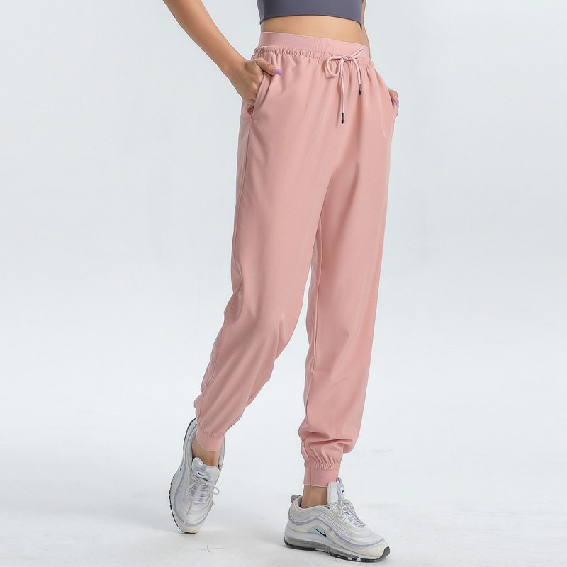 New Yoga Sports Pants for Women, European and American Style, Jogger, Loose Fit, Quick-Dry, Casual Fitness Running Pants with Zipper Pockets