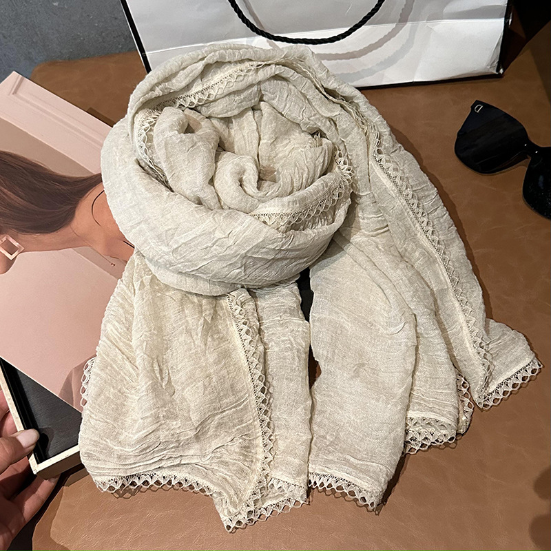 Bufandas para mujeres otoño y invierno de 2025 nuevos estudiantes pequeños frescos y artísticos bufandas de seda de color sólido multifuncionales de calentamiento bufandas