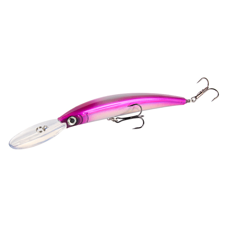 Luya cebo de lengua larga Mino buceo 15.3cm16g simulación de sonido perlas cebo falso agua dulce mar pesca abalorios cebo bajo