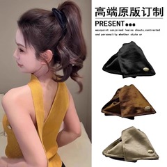 贝壳抓夹大号布艺鲨鱼夹后脑勺黑色高级感发夹发卡批发义乌小商品