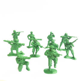 5CM塑料10款军事兵人对战模型战争场景摆件强壮兵团军队儿童玩具