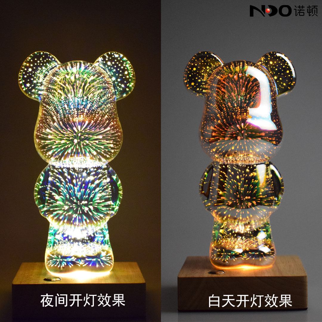 Oso violento color mágico luz creativa regalo luminoso regalo transfronterizo USB plug-in de carga DC luz de colores cambio de luz