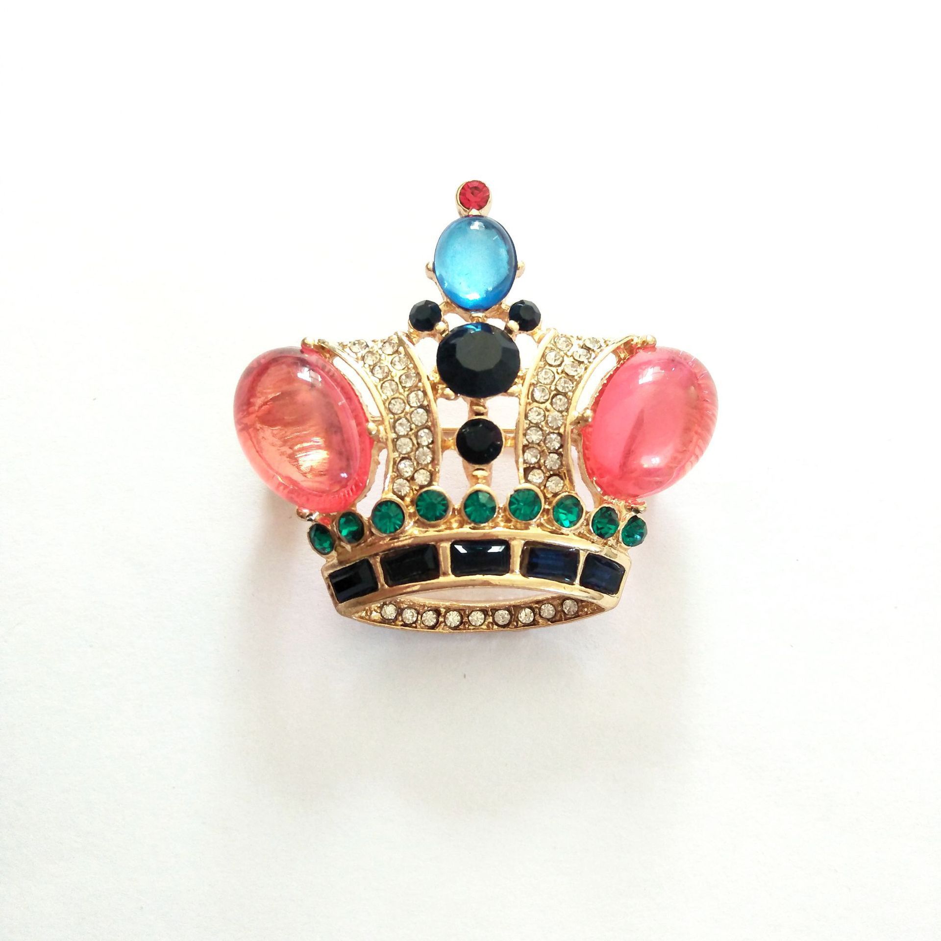Exquisite Vintage Kronenbrosche Mit Bunten Edelsteinen Für Damen_voghion.com