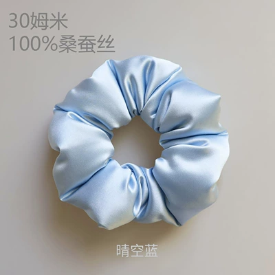 Hair Tie, Mulberry Silk Hair — Saç üçün rezinlər - sky-blue-7cm-30-momme-influencer-recommended