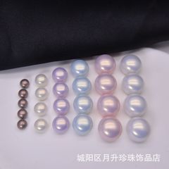 ABS製貝殻風ホワイトメッキパン型パールカラフル半穴パン型模造パールDIYヘアピン飾りアクセサリー
